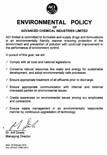 Advanced Chemical Industries Limited